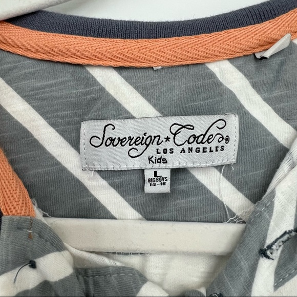 Collard Cropped Striped T-Shirt White To Blue Ombre - Picture 4 of 4